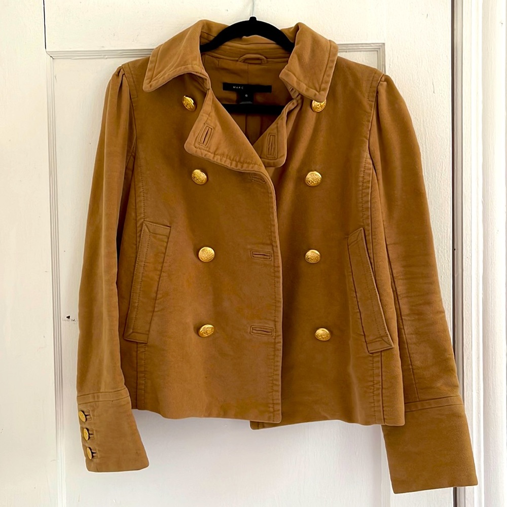 Marc Jacobs Suede Tan Pea Coat